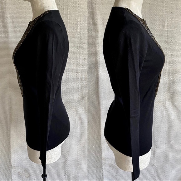 Embellished Boho Thin Sweater Cocktail Party Top - Picture 7 of 8